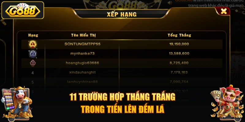 11 trường hợp thắng trắng trong Tiến Lên Đếm Lá