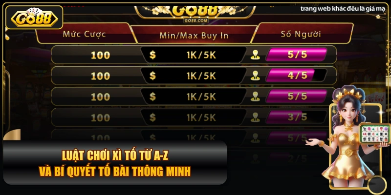 Luật Chơi Xì Tố Từ A-Z Và Bí Quyết Tố Bài Thông Minh