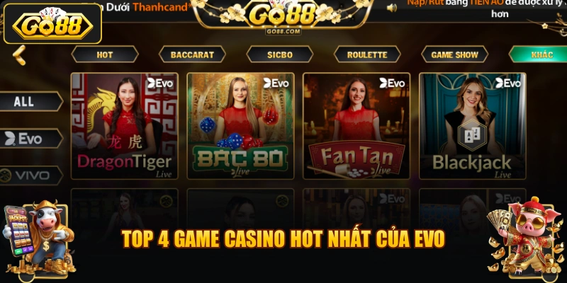 Top 4 game Casino hot nhất của EVO